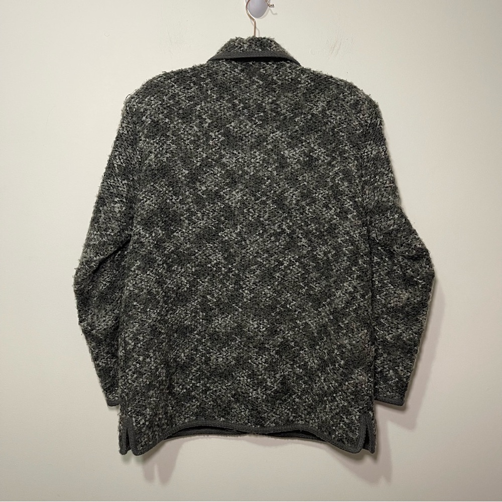 Moffi Vintage Grey Wool Blend Winter Native Scene Embroidered Button Jacket L - Picture 9 of 12